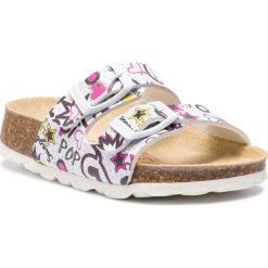 Klapki SUPERFIT - 4-00111-10 M Weiss. Białe sandały dziewczęce Superfit, ze skóry ekologicznej, bez zapięcia. Za 109,00 zł.
