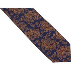 Granatowy krawat męski w pomarańczowy paisley D254. Pomarańczowe krawaty męskie Adam Collection - Krawaty i dodatki, na co dzień, bez wzorów, z tkaniny, casualowe. W wyprzedaży za 49,50 zł.