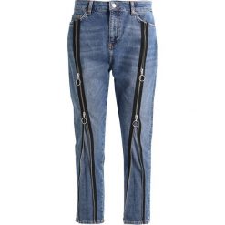 Topshop B&B ZIP FRONT Jeansy Slim Fit blue. Niebieskie rurki damskie marki Topshop, z bawełny. W wyprzedaży za 173,40 zł.