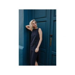 Sukienka Victoria. Niebieskie sukienki damskie Hello rabbit, s, bez wzorów, z bawełny, klasyczne, z klasycznym kołnierzykiem, bez rękawów. Za 299,00 zł.