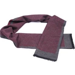Bordowo-szary szal męski I35. Szare szaliki męskie Modini Moda Męska, bez wzorów. W wyprzedaży za 49,51 zł.