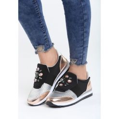 Czarno-Złote Buty Sportowe Sunshine Dust. Czarne buty sportowe damskie marki Born2be, z materiału. Za 89,99 zł.