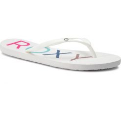 Japonki ROXY - ARJL100681 Wgo. Białe klapki damskie Roxy, bez wzorów, z tworzywa sztucznego, bez obcasa. W wyprzedaży za 59,00 zł.