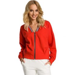 Czerwona Kurtka Bomber Zapinana na Srebrny Zamek. Szare kurtki damskie Moe, s, bez wzorów, z elastanu, bez kaptura. Za 143,90 zł.