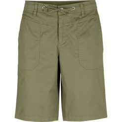 Bermudy z wiązanym paskiem bonprix oliwkowy. Zielone spodnie damskie bonprix. Za 54,99 zł.