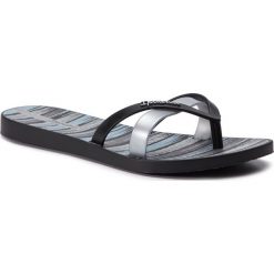 Japonki IPANEMA - 82595 Black/Silver 20537. Szare klapki damskie Ipanema, bez wzorów, z tworzywa sztucznego, bez obcasa. Za 69,99 zł.