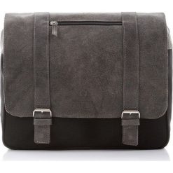 Skórzana torba męska Paolo Peruzzi Adventure GA133 czarno-szara - czarny / szary. Szare torby męskie skórzane Paolo Peruzzi, bez wzorów. Za 259,99 zł.