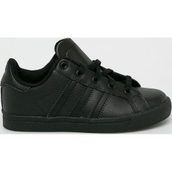 Adidas Originals - Buty dziecięce Coast Star C. Czarne trampki chłopięce adidas Originals, bez wzorów, ze skóry, sportowe, z okrągłym noskiem, na sznurówki. W wyprzedaży za 119,90 zł.