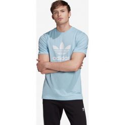 Adidas Originals Trefoil Koszulka Niebieski. Niebieskie podkoszulki męskie adidas Originals, s, z nadrukiem, z bawełny, z krótkim rękawem. Za 111,95 zł.
