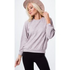 Bluzy damskie: Bluza z perełkami brązowa 6477