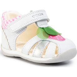 Sandały GEOX - B Each G.B B020AB 085HI C1000 White. Białe sandały dziewczęce Geox, ze skóry ekologicznej, bez zapięcia. W wyprzedaży za 169,00 zł.