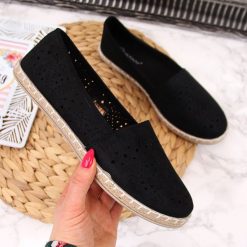Espadryle damskie ażurowe czarne McKeylor - czarny. Czarne espadryle damskie McKeylor, bez wzorów, bez obcasa. Za 59,99 zł.