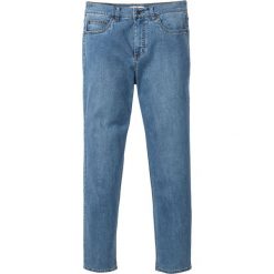 Miękkie dżinsy ze stretchem Classic Fit Tapered bonprix niebieski "bleached”. Niebieskie jeansy męskie bonprix, m, bez wzorów, z jeansu. Za 79,99 zł.