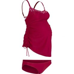 Tankini ciążowe (2 części) bonprix bordowy. Czerwone stroje kąpielowe ciążowe marki bonprix, bez wzorów, moda ciążowa. Za 109,98 zł.