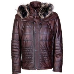 Kurtka VINCENZO SKKS000055. Pomarańczowe kurtki męskie Giacomo Conti, na zimę, m, bez wzorów, ze skóry, bez kaptura. Za 2499,00 zł.