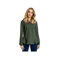 M345 Bluza z kapturem i ozdobnymi falbankami po. Bluzy damskie Moe, xxl, moro, z elastanu, bez rękawów, z kapturem. Za 119,00 zł.