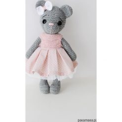 Leniuszek - różowa sukienka w kropki. Czerwone sukienki niemowlęce Pakamera, w kropki, z bawełny. Za 97,00 zł.