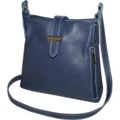 Torebki klasyczne damskie: Skórzana torebka w kolorze granatowym – (S)27 x (W)27 x (G)8 cm