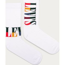 Levi's - Skarpetki (2-pack). Białe skarpetki damskie Levi's®, z nadrukiem, z elastanu. Za 49,90 zł.