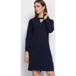 Granatowa Sukienka Multieloquent. Szare sukienki na komunię marki Mohito, l, midi, dopasowane. Za 89,99 zł.