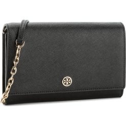 Torebka TORY BURCH - Robinson Chain Wallet 45257 Black/Royal Navy 018. Czarne torebki klasyczne damskie Tory Burch, bez wzorów, ze skóry, wizytowe, bez dodatków. W wyprzedaży za 749,00 zł.