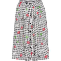 Spódniczka midi bonprix czarno-biały w kratę. Białe spódniczki plisowane damskie bonprix, midi. Za 37,99 zł.