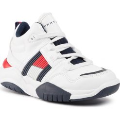 Sneakersy TOMMY HILFIGER - High Top Lace-Up Sneaker T3B4-30486-0815 M White 100. Białe trampki chłopięce TOMMY HILFIGER, bez wzorów, ze skóry ekologicznej, na sznurówki. W wyprzedaży za 259,00 zł.