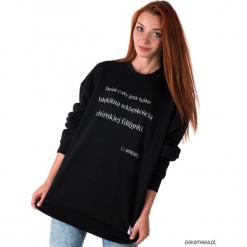 Bluza unisex z cytatem, Witkacy, Filiżanka. Czarne bluzy damskie Pakamera. Za 139,00 zł.