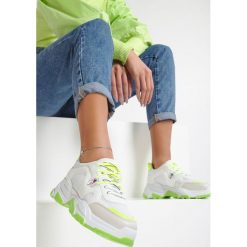 Biało-Zielone Sneakersy Lucence. Białe sneakersy damskie Renee. Za 99,99 zł.