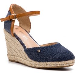 Espadryle WRANGLER - Rope Brava WL91570A Navy 016. Niebieskie espadryle damskie Wrangler, bez wzorów, ze skóry ekologicznej, bez obcasa, na obcasie. W wyprzedaży za 179,00 zł.