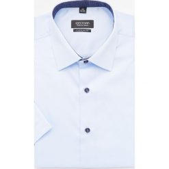 Koszula bexley 2539 krótki rękaw custom fit błękit. Niebieskie koszule męskie Recman, m, bez wzorów, bez kołnierzyka, z krótkim rękawem. Za 159,00 zł.