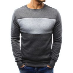 Bluzy męskie: Bluza męska bez kaptura antracytowa (bx3297)