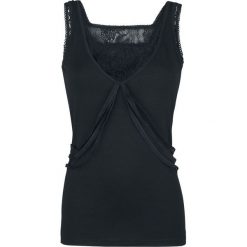 Gothicana by EMP Just Tonight Top damski czarny. Czarne topy damskie marki Gothicana by EMP, xl, w koronkowe wzory, z koronki, bez kołnierzyka, bez rękawów. Za 62,90 zł.