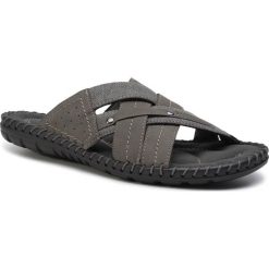 Klapki LANETTI - MS17013-2 Grey 1. Szare klapki męskie Lanetti, bez wzorów, ze skóry ekologicznej. Za 79,99 zł.