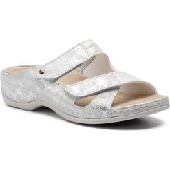 Klapki BERKEMANN - Janna 01027 Silber/Glamflow 706. Szare klapki damskie marki Berkemann, bez wzorów, z zamszu, bez obcasa, na obcasie. Za 429,00 zł.