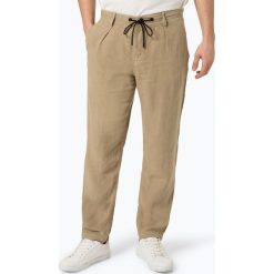 BOSS Casual - Męskie spodnie lniane – Symoon, beżowy. Brązowe spodnie męskie BOSS Casual, na co dzień, m, bez wzorów, ze lnu, sportowe. Za 545,95 zł.
