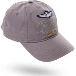 CZAPKA aeronautica militare. Szare czapki męskie Aeronautica Militare, z haftami, z bawełny. W wyprzedaży za 151,20 zł.