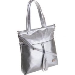 Torebka damska shopper bag Badura D024SR srebrna - srebrny. Szare torby damskie na zakupy Badura, w paski, ze skóry ekologicznej, eleganckie, bez dodatków. Za 249,99 zł.
