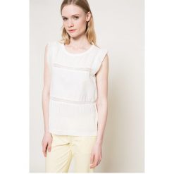 Marc O'Polo - Top. Białe topy damskie marki Marc O'Polo, z bawełny, z okrągłym kołnierzem. W wyprzedaży za 139,90 zł.