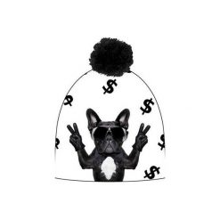 Czapka hauer DOLLAR DOG. Czarne czapki zimowe damskie marki Hauer, z nadrukiem, z polaru. Za 69,00 zł.