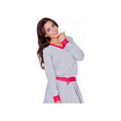 Bluza K276 Róż. Różowe bluzy damskie KATRUS, s, bez wzorów, z dzianiny, bez rękawów, długie, bez kaptura. Za 99,00 zł.