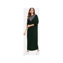 Zielona sukienka bluzowa maxi z wzorem V. Zielone sukienki damskie marki Bien fashion, l, bez wzorów, bez kołnierzyka, bez rękawów, maxi. Za 109,00 zł.