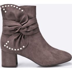 Marco Tozzi - Botki. Szare buty zimowe damskie marki Marco Tozzi, z materiału. W wyprzedaży za 129,90 zł.