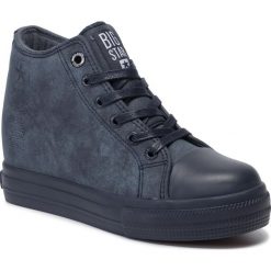 Sneakersy BIG STAR - EE274125 Navy. Niebieskie półbuty damskie BIG STAR, na co dzień, bez wzorów, ze skóry ekologicznej, retro, bez obcasa, na koturnie, bez zapięcia. W wyprzedaży za 119,00 zł.