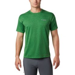 Koszulka Columbia IRICOKNIT SHORT SLEEVE 1886361349. Zielone koszulki męskie Columbia, xl, bez wzorów, bez kołnierzyka, bez rękawów. Za 195,99 zł.