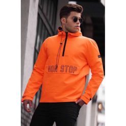 Bluza męska LEONIDAS ORANGE. Pomarańczowe bluzy męskie IVET, m, bez wzorów, z kapturem, bez rękawów, z kapturem. W wyprzedaży za 119,00 zł.