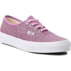 Tenisówki VANS - Authentic VN0A38EMU3U (Lurex Glitter) Pink/True. Różowe trampki dziewczęce marki Vans, z aplikacjami, z gumy, na sznurówki. W wyprzedaży za 219,00 zł.