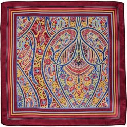 Bordowo-Żółta Elegancka Poszetka Męska -ALTIES- Wzór Orientalny POSZALTS0341. Żółte poszetki męskie Alties, bez wzorów, eleganckie. Za 27,00 zł.