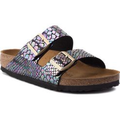 Klapki BIRKENSTOCK - Arizona Bs 1003462 Shiny Snake Black Multicolor. Czarne klapki damskie Birkenstock, bez wzorów, ze skóry ekologicznej, bez obcasa. Za 289,00 zł.