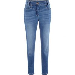 Dżinsy SKINNY 7/8 z zamkami bonprix niebieski "stone”. Niebieskie jeansy damskie bonprix. Za 109,99 zł.